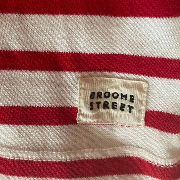 Kate Spade Broome Street Red & White Striped Ruffle Top Size XS - Picture 6 of 9